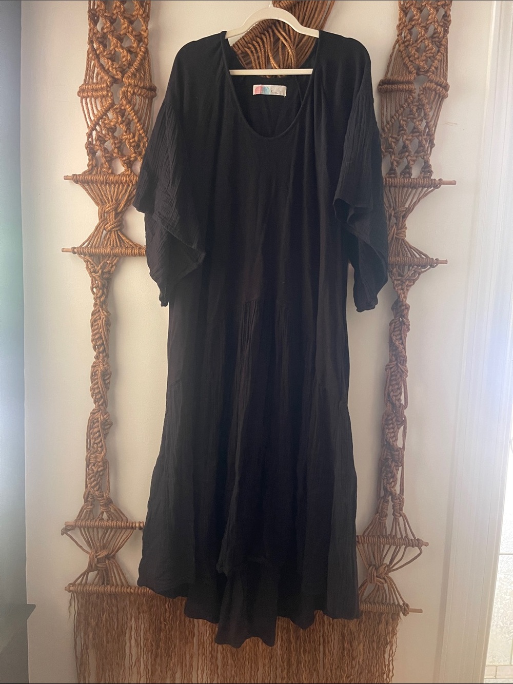 FREE PEOPLE Black Flowing Kyros Midi Dress